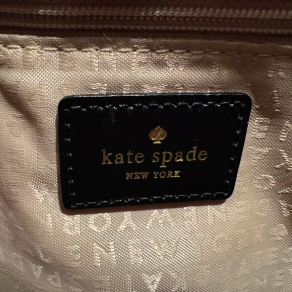 Kate Spade Large Wellesley Rachelle Satchel Shoulder Black White Check - Picture 8 of 14